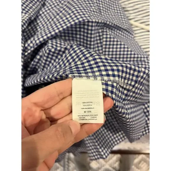 J. Crew Collection Thomas Mason Gingham Dress Navy Bow Wrap Dress 14 - Picture 12 of 12